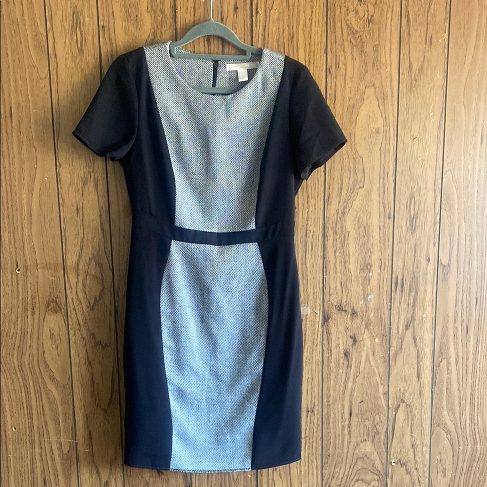 Forever 21 Black Sheath Midi Dress Short Sleeve Sz S